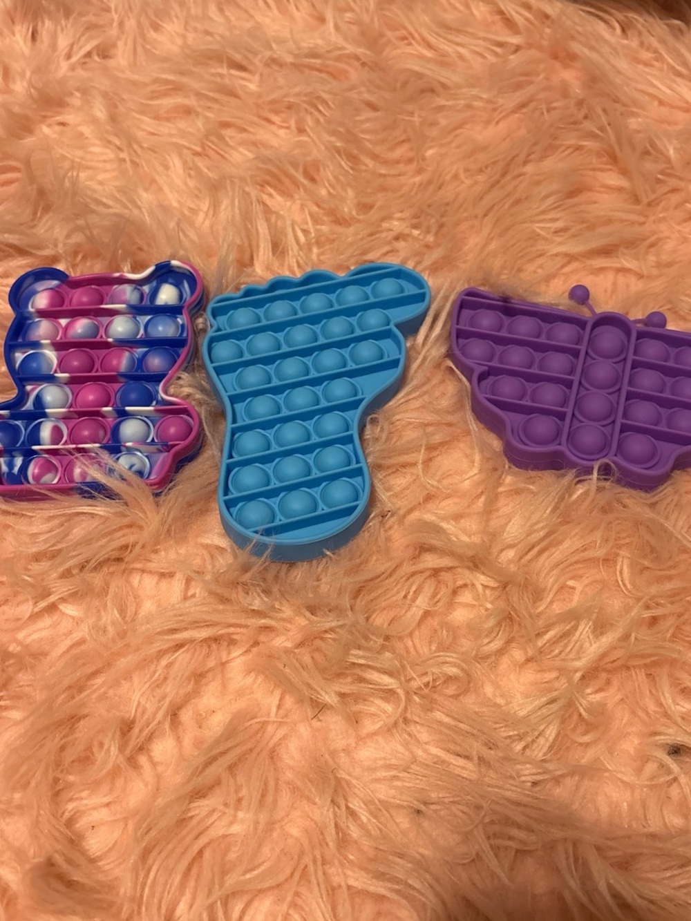 Kids Silicone Pop-It Fidget Toy Set - Blue, Purple, Pink Swirl